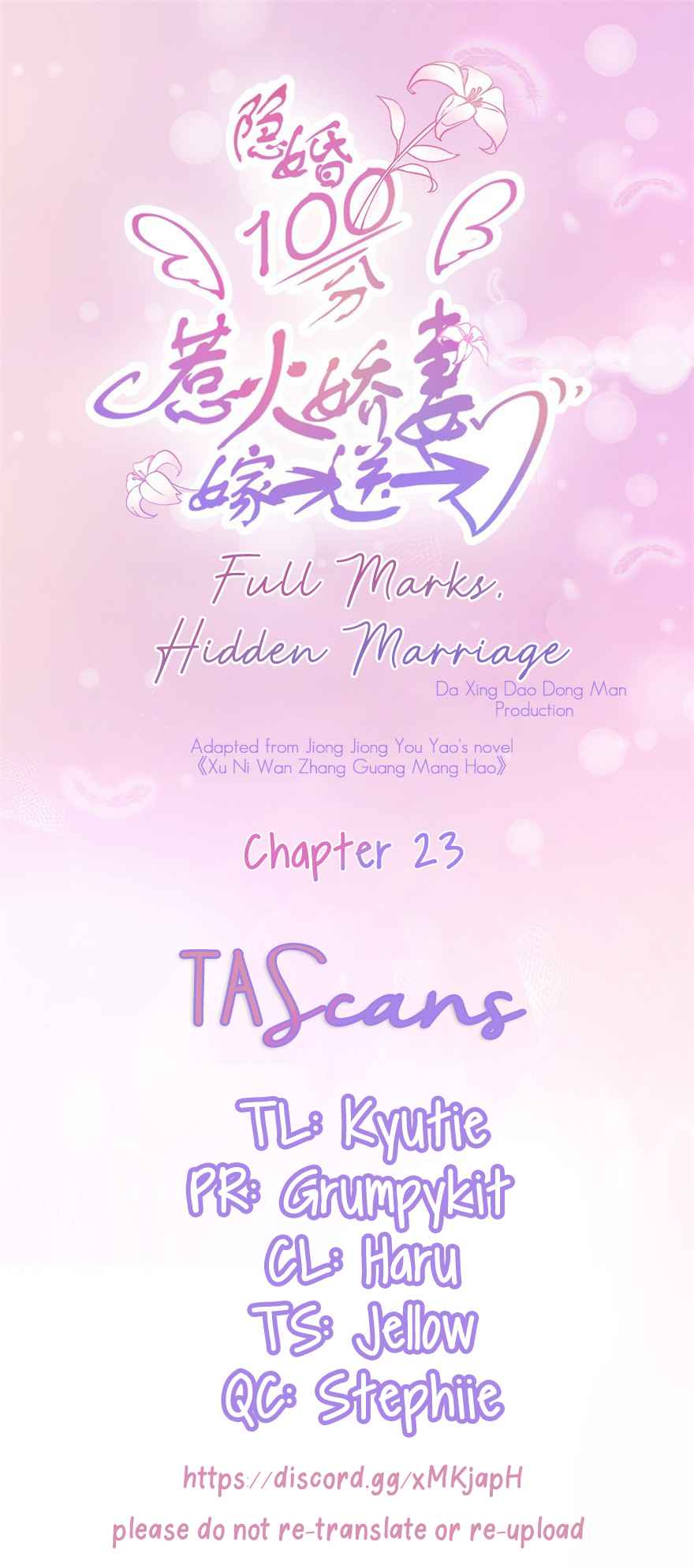 Full Marks, Hidden Marriage Ch. 23 What's your intention?