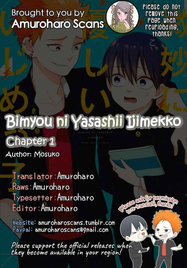 Bimyou ni Yasashii Ijimekko Vol. 1 Ch. 1 The Slightly Kind Bully