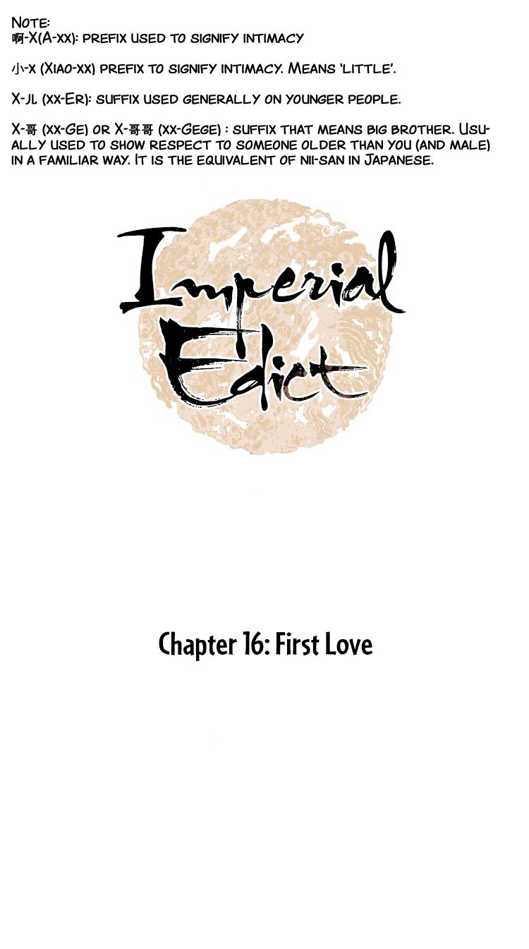 Complying with Imperial Edict ch.16