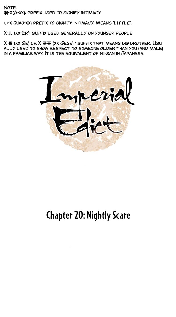 Complying with Imperial Edict ch.20