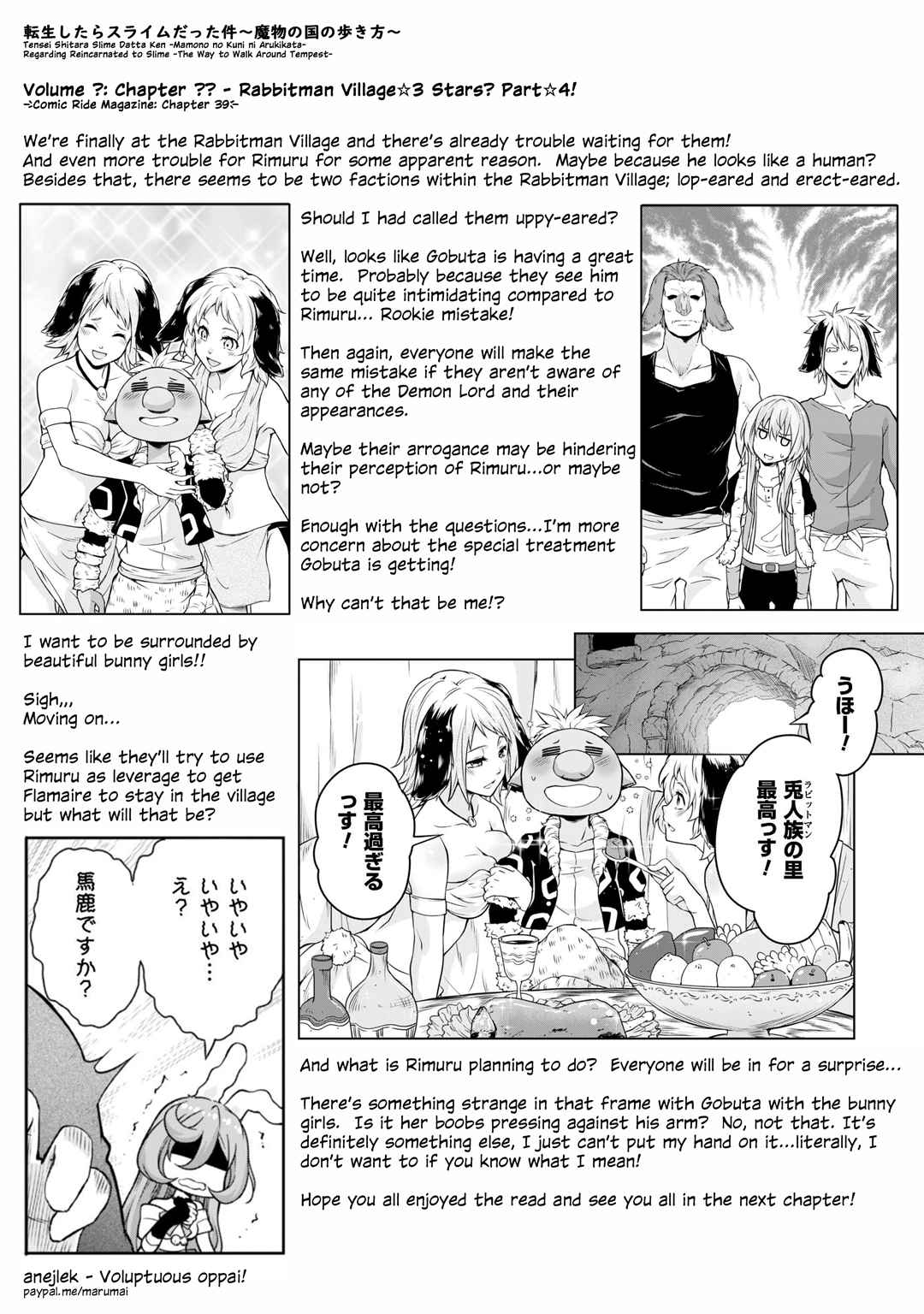 Tensei Shitara Slime Datta Ken: Mamono no Kuni no Arukikata Ch. 39 Rabbitman Village ☆ 3 Stars? Part ☆ 4!
