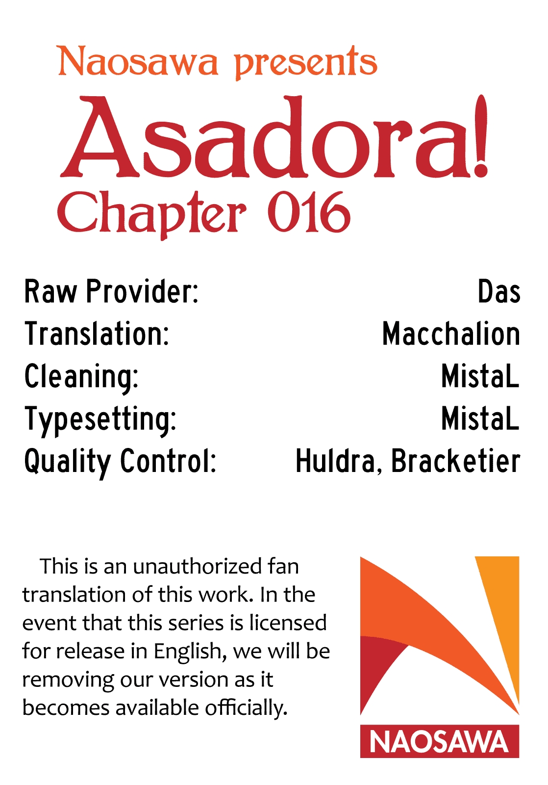 Asadora! Vol. 2 Ch. 16 Suspicious Men