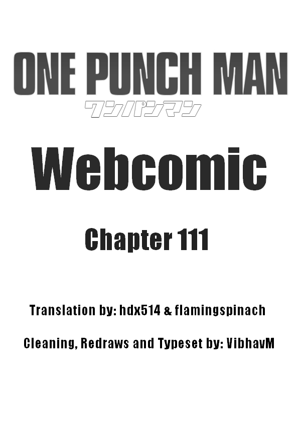One Punch Man (Webcomic/Original) Ch. 111