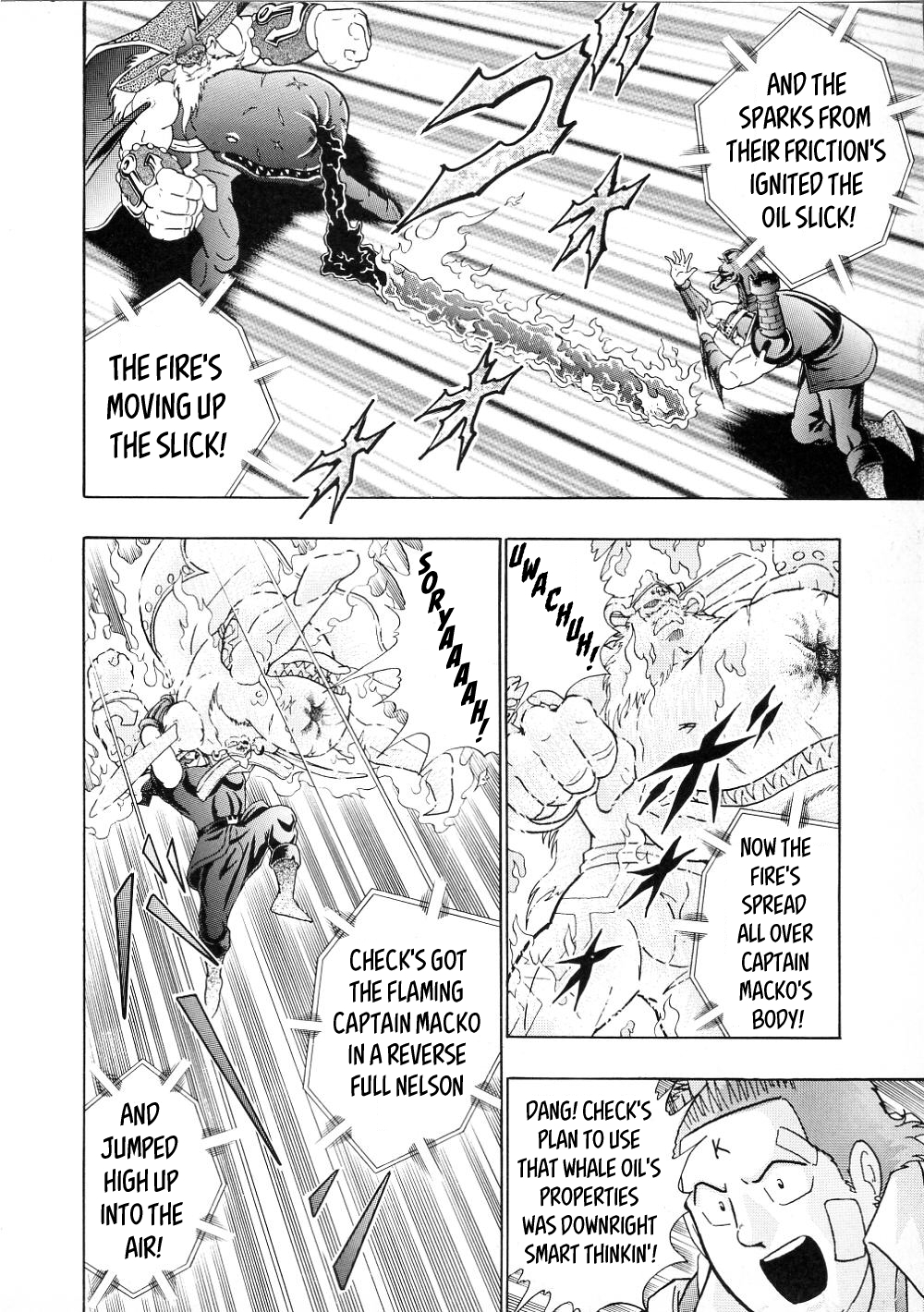 Kinnikuman II Sei: All Choujin Daishingeki Vol. 2 Ch. 17 Blood Splattered Oil Hell! Deadly Struggle With Macko!