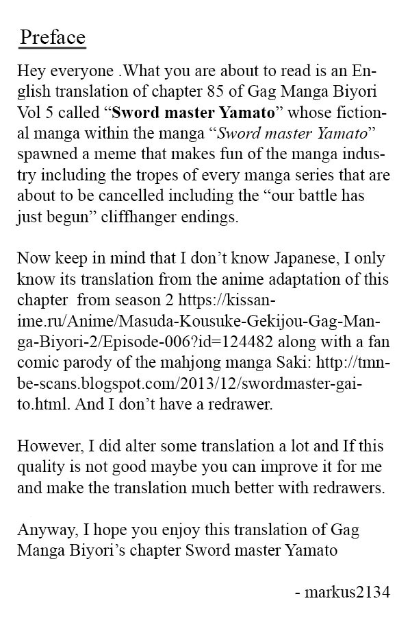 Gag Manga Biyori Vol. 5 Ch. 85 Sword master Yamato