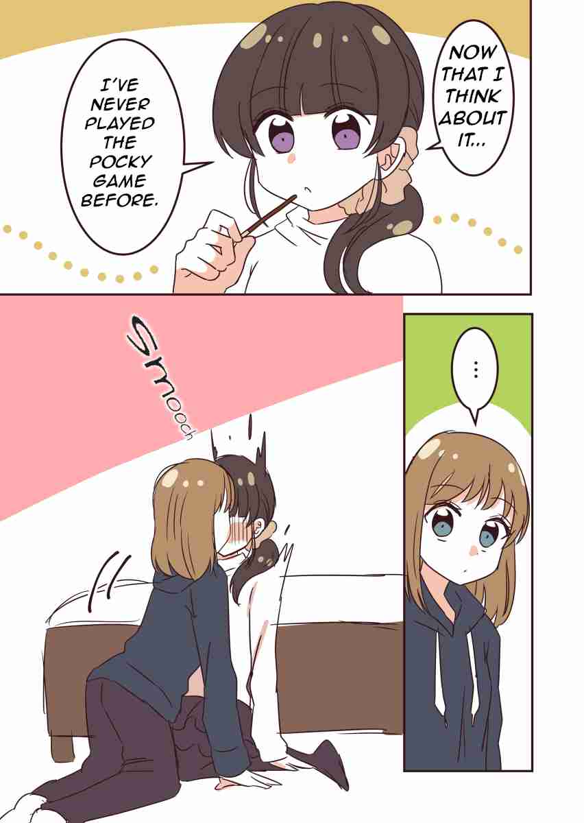 Brunette Bob and Black Side Ponytail Ch. 1 Yuri with Pocky