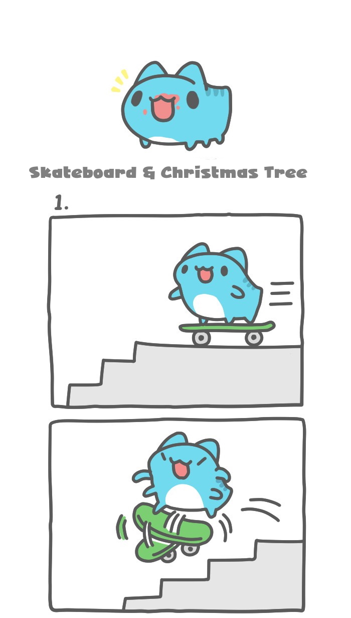 BugCat Capoo Ch. 496 skateboard & christmas tree