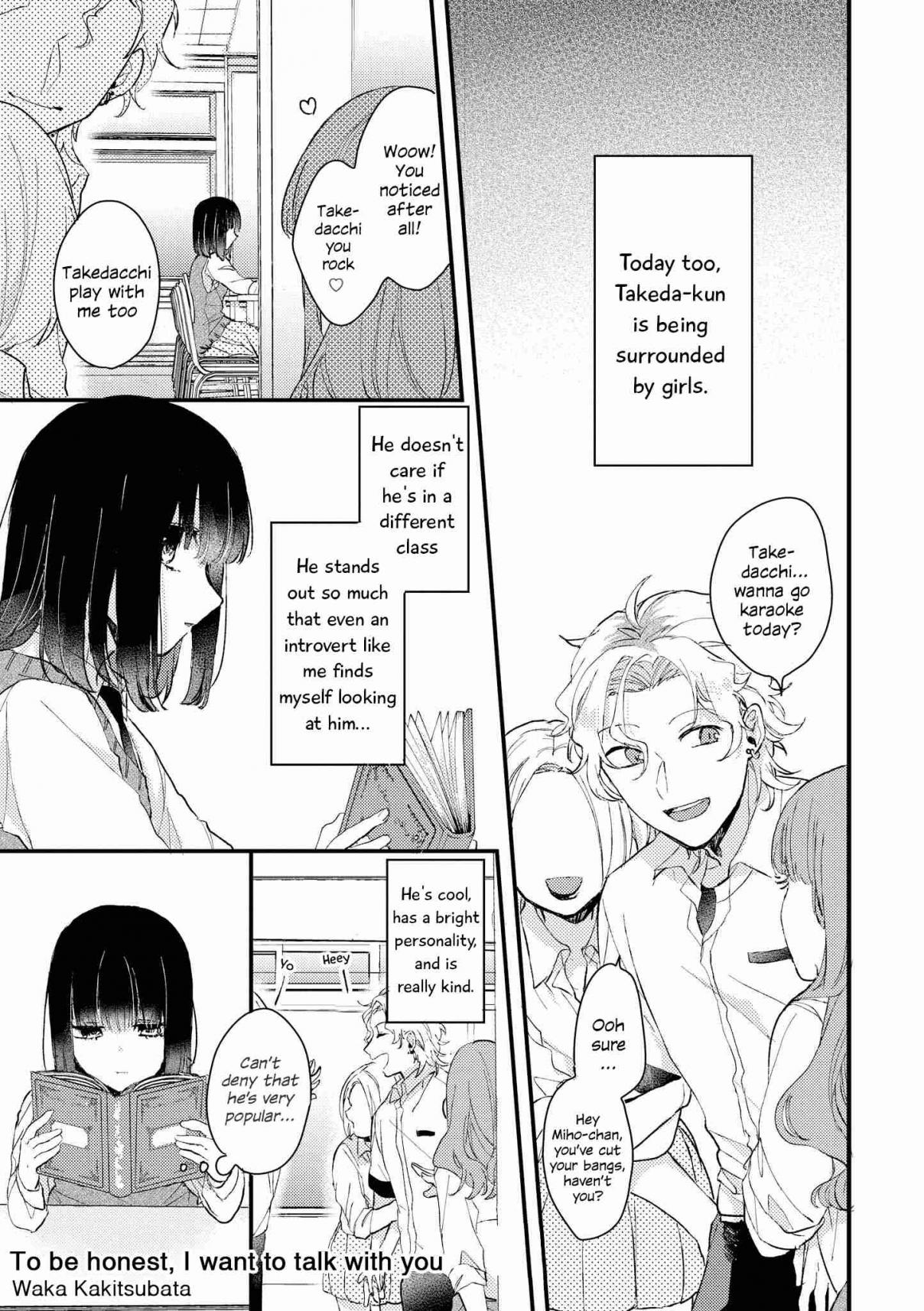 “It’s too precious and hard to read !!” 4P Short Stories Vol. 1 Ch. 2 To be honest, I want to talk with you [by Waka Kakitsubata]