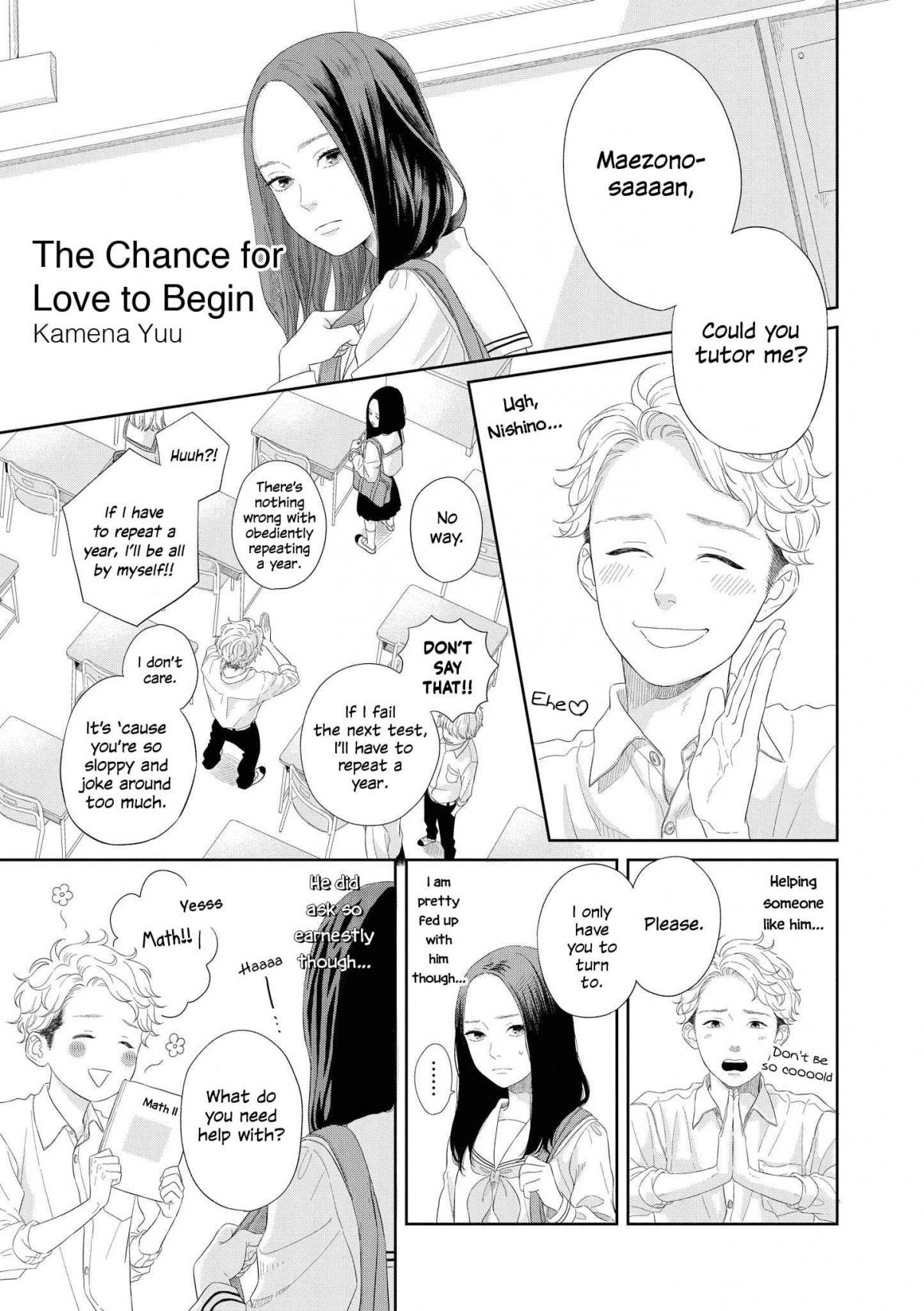 “It’s too precious and hard to read !!” 4P Short Stories Vol. 1 Ch. 18 The Chance for Love to Begin [by Kamena Yuu]
