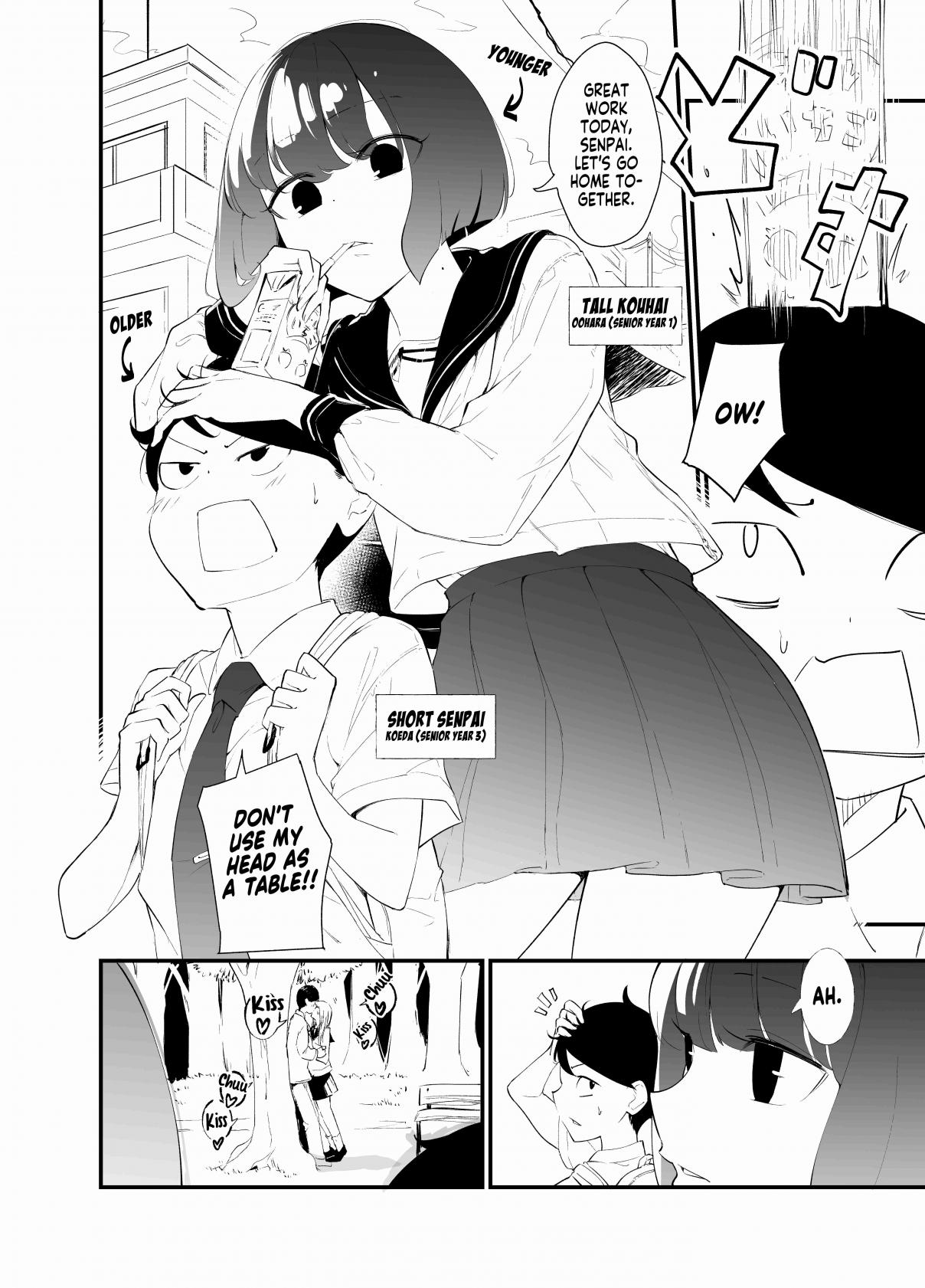 Until the Tall Kouhai (♀) and the Short Senpai (♂) Relationship Develops Into Romance Vol. 1 Ch. 3 The Right Way to Kiss Despite the Height Difference