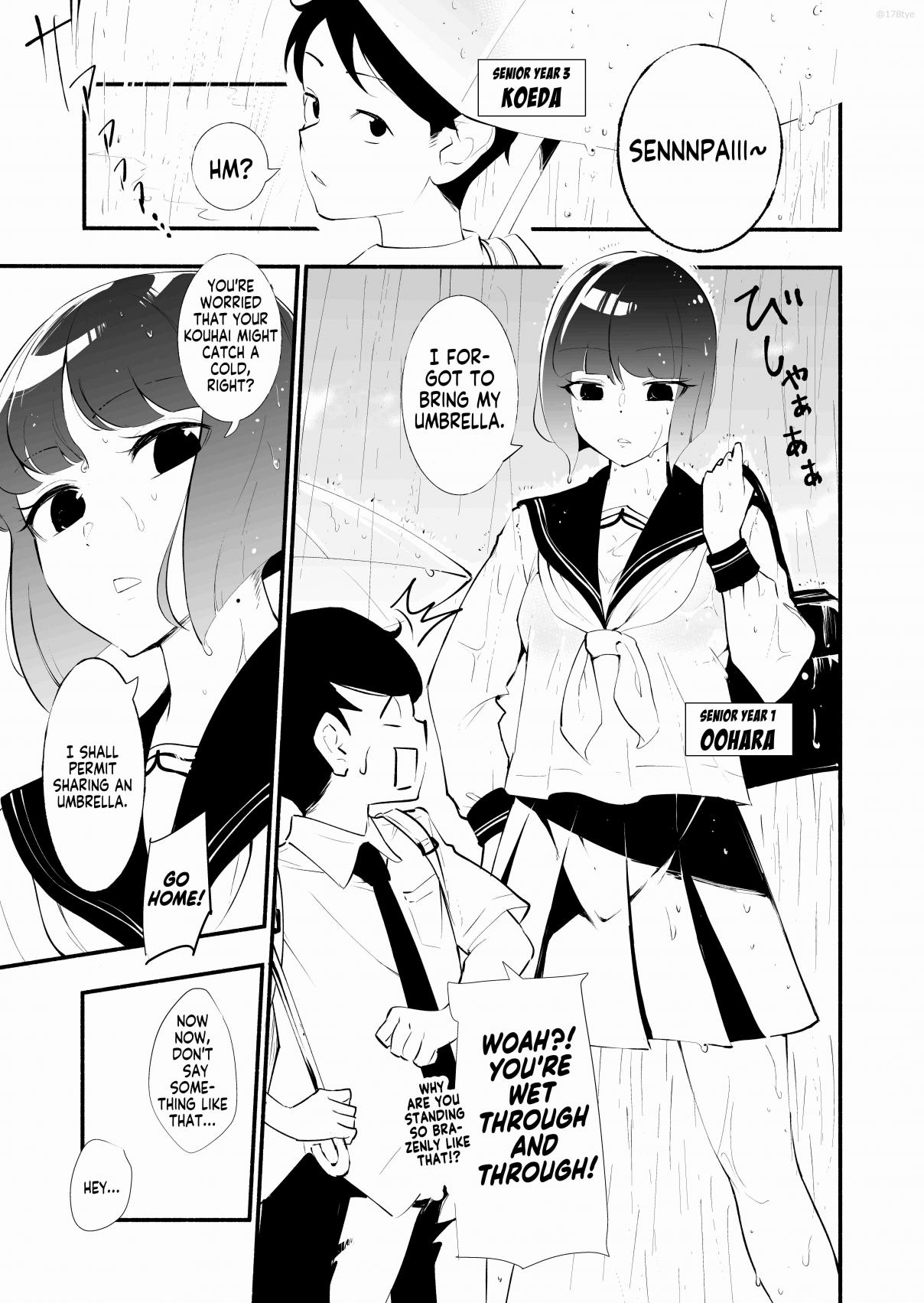 Until the Tall Kouhai (Girl) and the Short Senpai (Boy) Relationship Develops Into Romance Vol. 1 Ch. 4 Sharin an Umbrella & the Secret