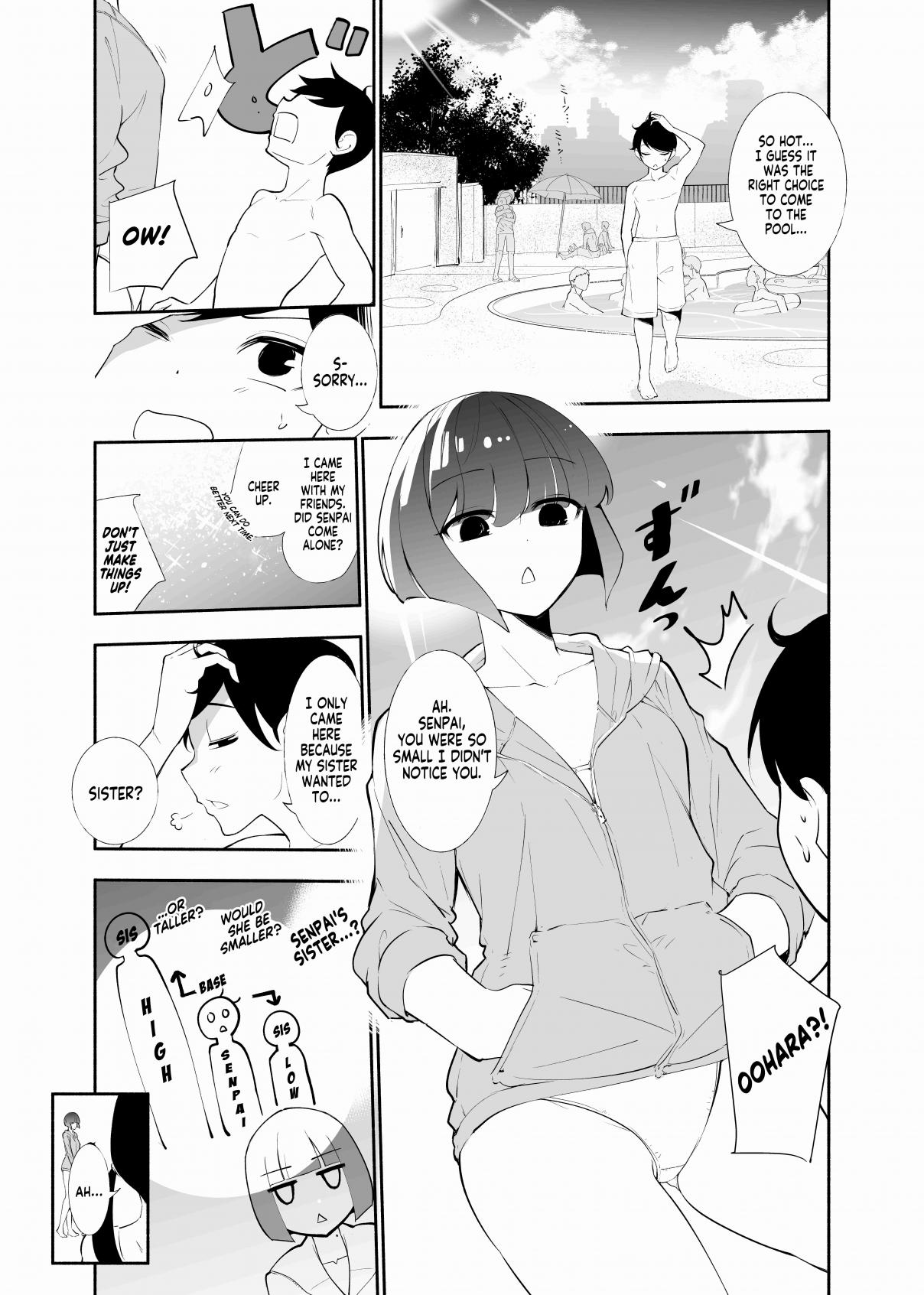 Until the Tall Kouhai (Girl) and the Short Senpai (Boy) Relationship Develops Into Romance Vol. 1 Ch. 5 Kouhai, Pool & Younger Sister