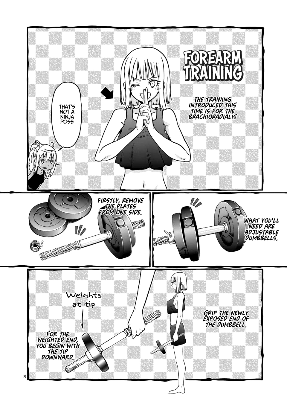 Danberu Nan Kiro Moteru? Vol. 9 Ch. 76 Forearm Training